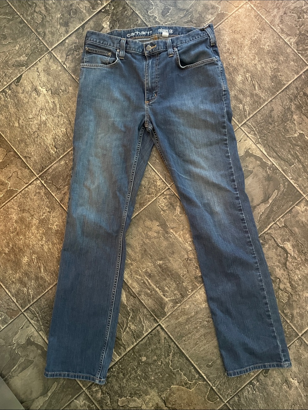 CARHARTT Relaxed Fit Rugged Flex Men's Urban Streetwear Denim Straight Jeans
